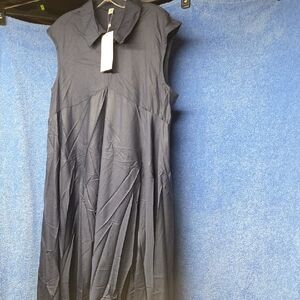 Chic Navy Sleeveless Maxi Dress